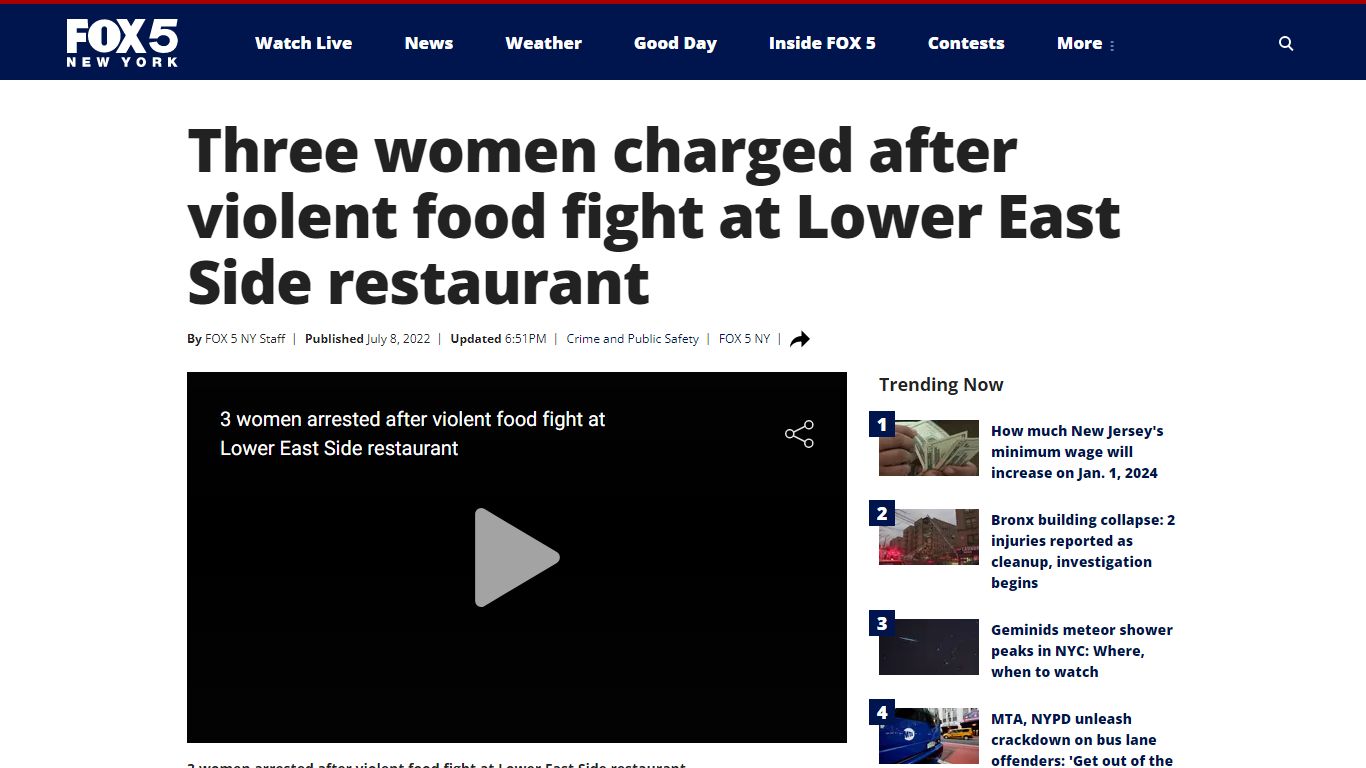 Three women charged after violent food fight at Lower ... - FOX 5 New York